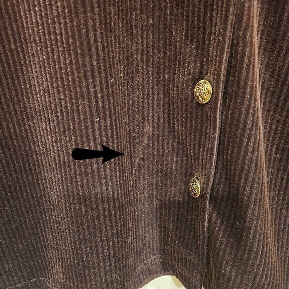 Style Studio Dk Brown Corduroy-Looking Velvet Soft Long Sleeved Dress - M - Picture 6 of 10